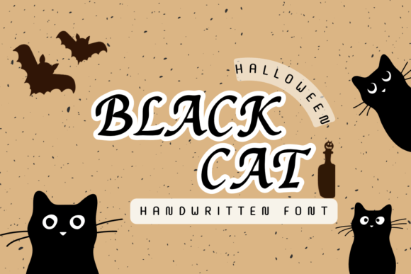 Halloween Black Cat: A Spooky Font for Festive Design